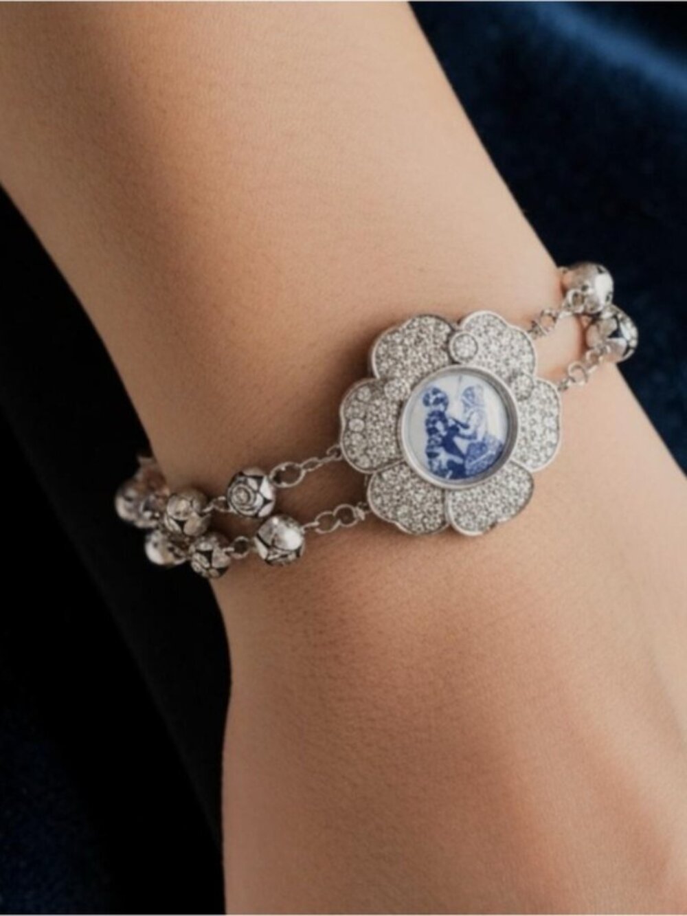 Denmark Icon Mug Mother & Child China Bracelet - Vintage Watch Upcycled 8.5" - Picture 11 of 14